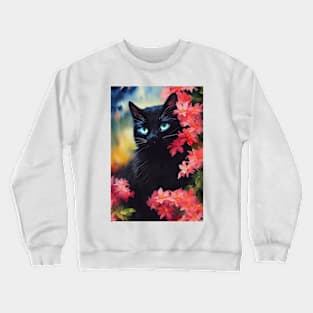 Watercolor black cat Crewneck Sweatshirt
